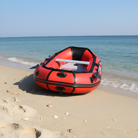 Perahu karet sport yacht dinghy 2,7m warna kustom, lambung V kecil, PVC 0,9mm, konsol tengah, mesin tempel, untuk wisata sungai