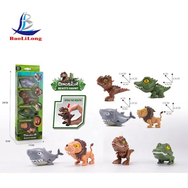 Plastik oyuncak çocuk yüksek kaliteli plastik hayvanlar açık ağız ve bite parmaklarınızın dinozor
