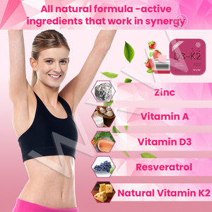 Approvisionnement d'usine Vitamine D3 K2 Bandes Orales Film Calcium Soutien Énergétique Saveur De Fraise Santé Des Articulations D3 K2 Supplément Bandes Orales - Product Image 4