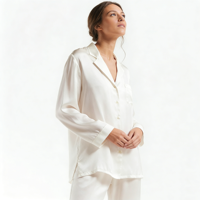 Ensemble pyjama pour femmes Beefey de haute qualité, élégant, décontracté, léger, confortable, manches longues et pantalon, taille élastique, col en V