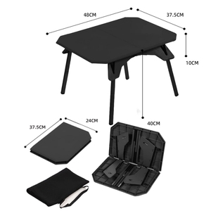 Table de camping pliante légère d'extérieur avec plateau en ABS, hauteur réglable, portable pour la randonnée, les voyages en moto, les pique-niques en plein air - Product Image 2