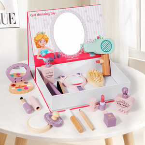 Juego de Juguetes de Maquillaje para Niñas, Juego de Cosméticos de Juguete, Regalo de Cumpleaños para Princesitas, Juguetes Educativos de Madera para Niñas - Product Image 1