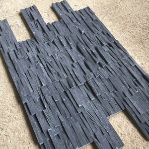 Diseño 3D Paneles de pared de pizarra de carbono negro Panel de pared de piedra Revestimiento de pared exterior para Decoración - Product Image 3