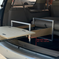 Table coulissante pour coffre de voiture en bois multicouche de 18 mm, OEM ODM, charge lourde de 50 kg, 3 en 1 pour coffre et boîte à outils, réglable, installation sans perçage