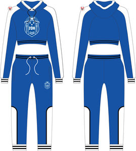 Zeta Phi Beta Sororité Broderie Femmes Crop Survêtement Ajusté | ZPB Sororité Brodé Dames Sur Mesure Crop Costume Ajusté - Product Image 4