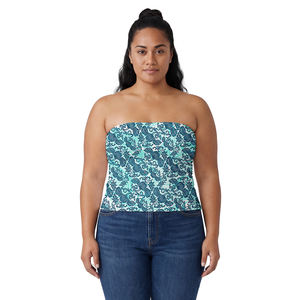 Top sin Tirantes con Estampado Tribal Polinesio Personalizado, Estilo Étnico, para Mujer, Traje Hawaiano con Tapa, para Fiestas - Product Image 3