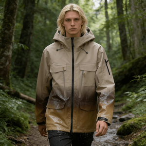 Chaqueta Impermeable y Cortavientos Unisex con Revestimiento Rígido, Transpirable, con Cambio de Color, para Exteriores, con Cuello Alto y Cierre de Cremallera, 100% Impermeable - Product Image 2