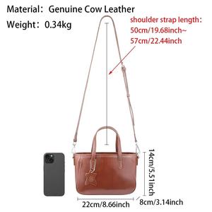 Sacs à main AndoBag pour femmes, en cuir véritable, sac bandoulière pour le travail, sac à main de grande capacité pour les trajets quotidiens, 1831 - Product Image 2