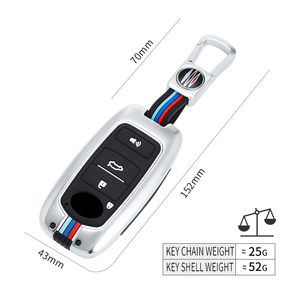 Housse de clé en métal pour Toyota Raize DAIHATSU Rocky, étui de protection avec porte-clés, design anti-perte pour clé intelligente, télécommande - Product Image 3