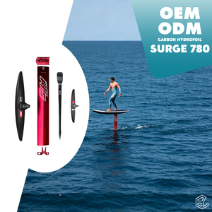 ชุดไฮโดรฟอยล์คาร์บอน Tow Foil Wake Foil SURGE 780 สีแดง เสาอลูมิเนียม ความเร็วสูง ควบคุมง่าย ประสิทธิภาพสูง สำหรับเล่นเซิร์ฟฟอยล์ - Product Image 1