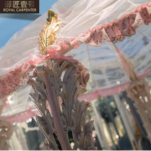 Letto <span class=keywords><strong>Principessa</strong></span> in Legno Massello Stile Europeo Italiano, Carrozza Rosa Giocosa su Misura per Ragazze, Torni per Carrozze Francesi - Product Image 5