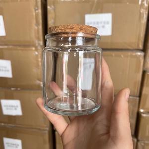 Bocaux en verre ambré de 100 ml et 200 ml avec bouchon en liège pour la fabrication de bougies DIY - Product Image 4