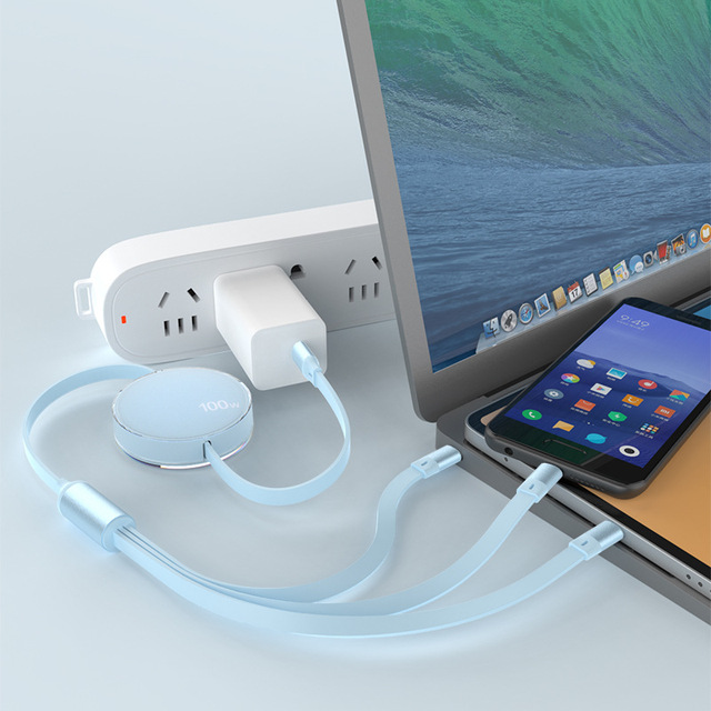 PD 3-in-1 Retractable Phone Charging Cable Compatible for for Fast-Charging for Laptop MobilePerfect Corporate Gift for