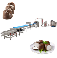Ligne de machines à fabriquer des guimauves au chocolat au lait à haute efficacité, machine à fabriquer des guimauves enrobées de chocolat, équipement