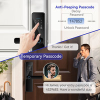 Kunci pintu sidik jari cerdas S811, kunci pintu cerdas sidik jari Zigbee Tuya Wifi TTlock APP Remote Control