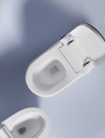 Nouvelle conception 2025, siège de toilette intelligent pour femme, télécommande, siège élargi, diffuseur d'arômes intégré, siphon en S, montage au sol, désodorisation automatique, villas