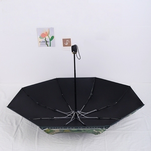 <span class=keywords><strong>Parapluie</strong></span> compact automatique à 3 plis, personnalisé, couleur verte, avec impression de roses à l'huile, résistant au vent et aux UV, protection contre <span class=keywords><strong>la</strong></span> <span class=keywords><strong>pluie</strong></span> - Product Image 4