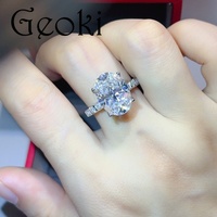 Bague en argent 925 avec diamant ovale brillant de 8 carats, couleur D, testé, en moissanite, pour femme, bijoux fins de fiançailles