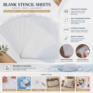 Feuilles de <span class=keywords><strong>pochoir</strong></span> vierges réutilisables personnalisées de 0.25mm, film de gabarit en mylar blanc pour animaux de compagnie pour la fabrication de pochoirs DIY - Product Image 6