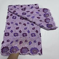 Nouvelle Robe de Soirée Haut de Gamme en Tissu Brodé de Dentelle Africaine à Motifs Floraux Laser, Dentelle Tendance
