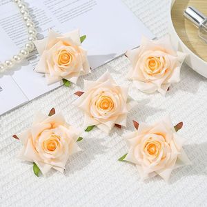 9cmの人工ベルベットローズヘッドフラワー、人工ローズフラワー、プリザーブドレッドベルベットローズヘッド、結婚式や家の装飾に - Product Image 4