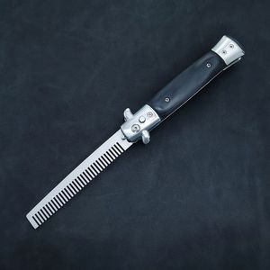 Cuchillo de bolsillo tipo navaja con peine, cepillo para el cabello y botón de apertura automático - Product Image 3