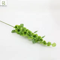 Vente en gros de tiges de verdure artificielle au toucher réel, feuilles de clochettes d'Irlande (Moluccella laevis Pall.) pour la décoration de table d'hôtel