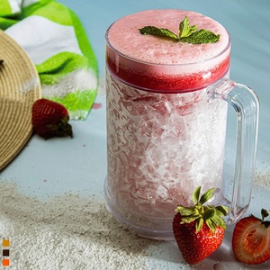 Bière glacée isolée givrée à double paroi classique ou tasse à café tasse de congélateur sans plastique avec poignée verre transparent - Product Image 4