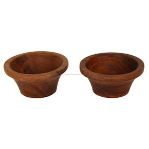 Plato de inmersión de viruta de cuenco doble de madera ecológico Pedido mínimo 100PCs Platos y platos - Product Image 3