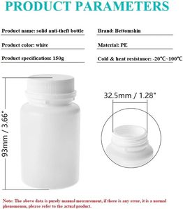 ขวดพลาสติก HDPE สีขาว ขนาด 250 ซีซี ปากกว้าง ทรงกลม เกรดสำหรับยา คอขวด 44-400 พร้อมฝาเกลียว - Product Image 5