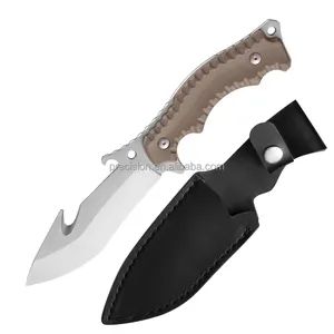 Nuovo 2024 G10 manico 9 cr18mov a lama piena fissa Bushcraft coltelli sopravvivenza caccia coltello con guaina in pelle