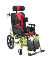 Silla de Ruedas para Parálisis Cerebral con Tres Anchos de Asiento y Ruedas Traseras de PU de 16 Pulgadas con Freno de Disco para Rehabilitación