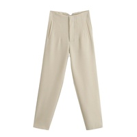 Pantalones Casuales de Cintura Alta para Mujer, Verano 2025, Corte Regular, Diseño 3D, Frente Plano, Transpirables, Ecológicos, Poliéster/Nailon