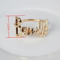 Cincin Serbet Besi Motif Bunga DIY Huruf Emas untuk Dekorasi Meja Hotel, Pesta Pernikahan