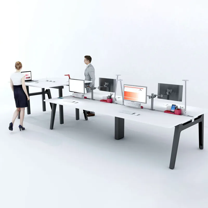 Modern Luxury Workstation Desks White Modular 4 Person Table Workstation Furniture Office Workstation Desk