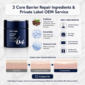 Crème Hydratante Raffermissante Marque Blanche – Réduit les Ridules et le Teint Terne, Retient l'Hydratation, Protège la Barrière Cutanée – Pour Tous Types de Peau – Crème à la Caféine - Product Image 3