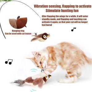Jouet interactif intelligent USB pour animaux de compagnie, nouveau, en peluche, chat mignon qui chante, avec ailes qui battent à la touche, en gros d'usine - Product Image 4
