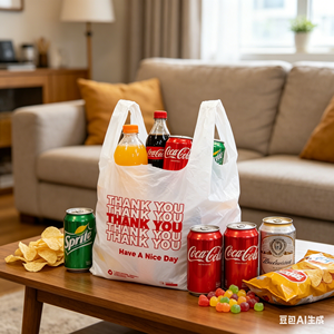 ถุงพลาสติก HDPE แข็งแรง ทนทาน รับน้ำหนักได้มาก แบบเสื้อยืด มีหูหิ้วยาวสำหรับใส่ของชำ สินค้าจำนวนมาก และอุปกรณ์ฮาร์ดแวร์ - Product Image 1