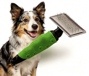 Logo Customization Stainless Steel Dog Grooming <b>Brush</b> With Green Handle For <b>Pet</b> Hair Care - Product Image 1
