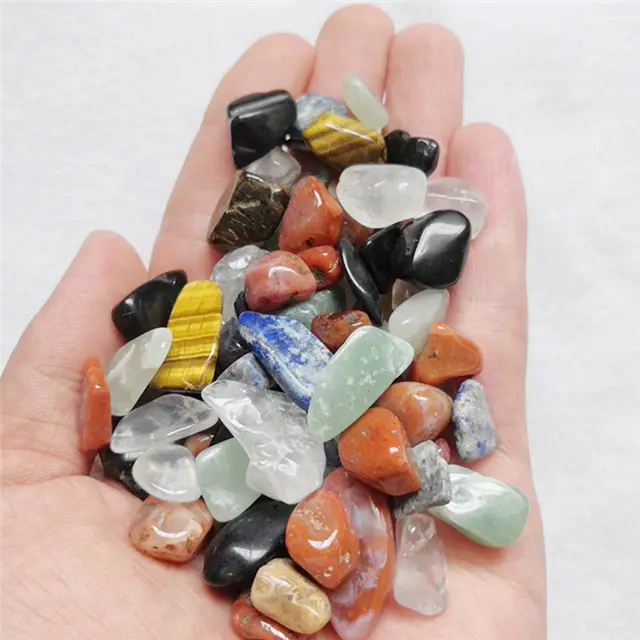 Wholesale spiritual healing stones tumbled crystal chips mix agate small crystal tumbles