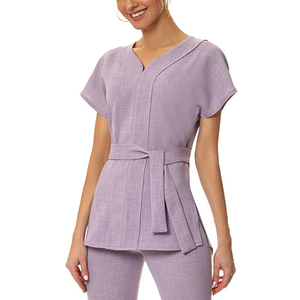 Seragam Perawat Spa Wanita 100% Poliester Custom Nyaman Tenun untuk <span class=keywords><strong>Salon</strong></span> Kecantikan, Layanan OEM - Product Image 1