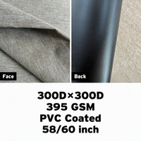 Tissu Oxford 300D 100% polyester imperméable et coupe-vent, enduit de PVC mat, poids moyen, pour usage extérieur