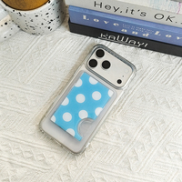 Porte-cartes à pois - un porte-cartes mignon, style Instagram, pour cartes de repas et cartes d'accès pour étudiants.