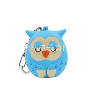 huisen Gift pendant 6# Owl LED Sound Light key chain crafts plastic ring toy