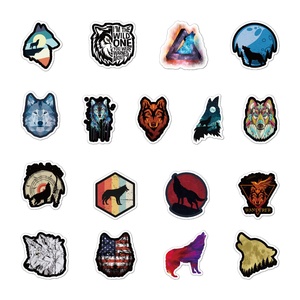 Pegatinas de <span class=keywords><strong>vinilo</strong></span> <span class=keywords><strong>con</strong></span> grafiti de lobo salvaje para niños, 50 unidades, pegatinas de decoración Diy para equipaje, portátil, <span class=keywords><strong>casco</strong></span>, teléfono y coche - Product Image 4