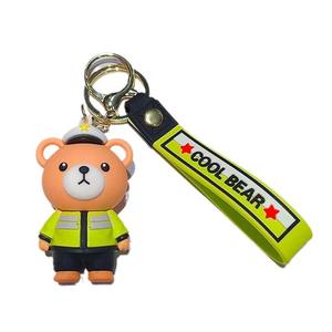 Dibujos animados policía oso luz llavero bombero oso bolsa coche colgante muñeca pequeño regalo para venta al por mayor - Product Image 5