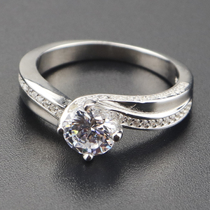 Bagues <span class=keywords><strong>de</strong></span> mariage tendance en argent sterling 925 plaqué rhodium avec micro-pavé pour unisexe, anniversaire et fête, vente en gros - Product Image 5