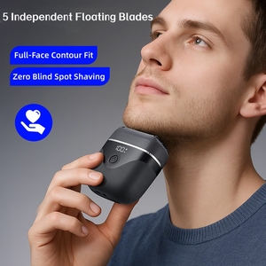 Mini Reciprocating 5-Blade Electric <b>Shaver</b> with Magnetic Heads Waterproof USB Type-C Fast Charge Travel Razor for Men - Product Image 4