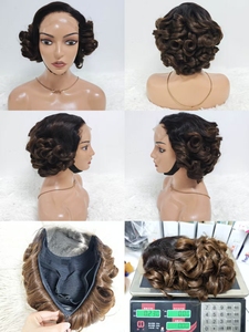Letsfly Promotion 74$ Glueless <b>Wigs</b> 5x5 Lace Closure Rose Curly <b>Wigs</b> 12A 100% Human Hair Transparent Lace 10inch Wholesales 250% - Product Image 5