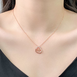 هدايا عيد الأم الرائجة: قلادة فضية عيار 925 بتصميم قلب الأم والطفل مع عبارة 'أحبك للأبد' - Product Image 4